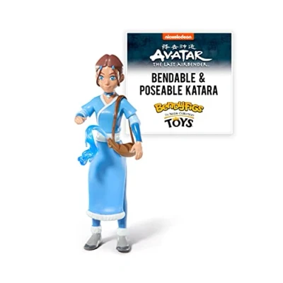 Image of BendyFigs The Noble Collection Avatar Katara Toys 18cm Bendable Posable Collectible Doll Figure With Stand and Mini Accessory