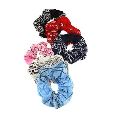 Image of Zac&#039;s Alter Ego Set of 6 Paisley Print Hair Scrunchies
