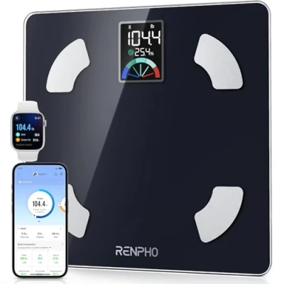 Image of RENPHO Scale for Body Weight and BMI, Large VA Screen Fat Scale, Accurate Weighing Digital Bathroom Bluetooth 13 Composition Analyzer with Smart App Fitness Track, Elis 1