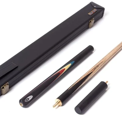 Image of BCE Protégé 3/4 Cut Christophe Lambert Pool Cue and Hard Case (Red/White/Blue)