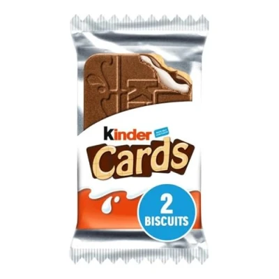 Image of Kinder Cards Wafer Biscuit, Bulk Chocolate Gift Pack, Crispy with Creamy Milk and Cocoa Filling, Pack of 30 x 25.6g