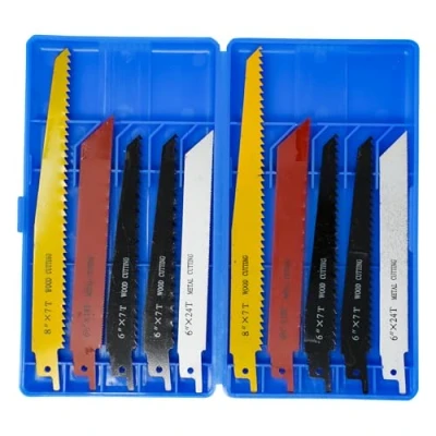 Image of Dapetz ® Reciprocating Saw Blades Set 10 Piece, Sabre for Wood/Metal Cutting, Made with HSS, Compatible All in Storage Case