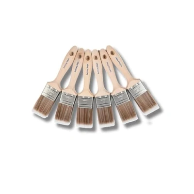 Image of Cutting Edge 6x2&quot; Brushes Paintbrush Set Professional Premium Quality Synthetic Bristle 2 Size Ergonomic Beavertail Handle for a Comfortable Grip, SRT Fibres, No Breaking in Required