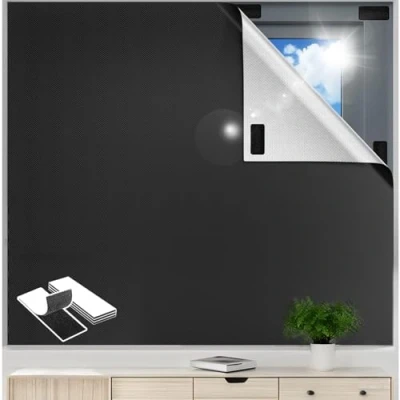Image of Blackout Blinds 350 x 145CM, 420D Oxford Fabric 100% Curtain for Window, Portable Shades Film Bedroom, Cut to Any Size, Nursery Baby Travel Temporary