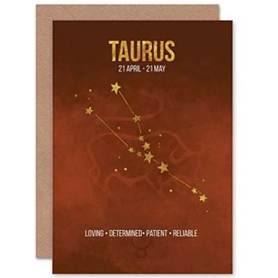 Image of Wee BLUE Coo BIRTHDAY CARD ZODIAC STAR SIGN ASTROLOGY TAURUS