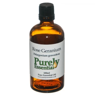 Image of Rose Geranium Essential Oil 100ml Pure and Natural, Purely