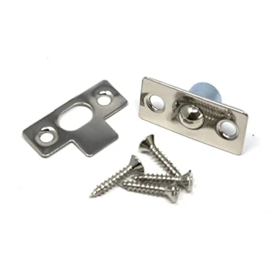 Image of fiXte Bales Tubular Ball Roller Bolt Spring Cupboard Cabinet Door Catch Nickel Plated Plates 13mm (Pack of 1)