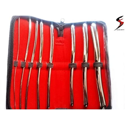 Image of SS Hegar Sounds Dilator Urethral Surgical Gyne Uterine Dilator/Urethral Set 8 Pcs Double End