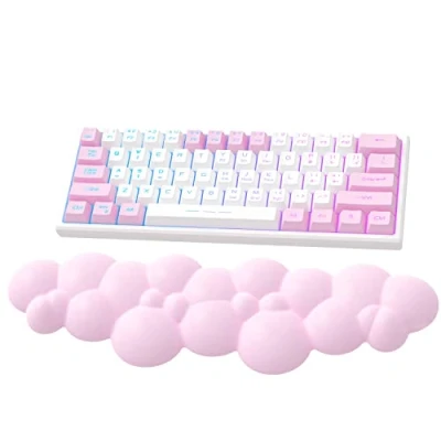 Image of Attack Shark Pink Cloud Soft Comfortable Keyboard Wrist Rest,Anti Skid Ergonomic Support Keyboard,Desk Hand TKL Mechanical Keyboard/Full Size Gaming Keyboard,15.2x4.4x1.2 inch Palm Rest