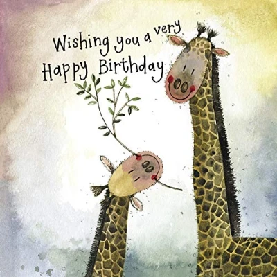 Image of ALEX CLARK Happy Birthday Giraffes Card Animals Nature Plants Greeting Cards To Celebrate Designed and Printed in the UK…