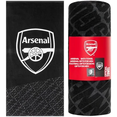Image of Arsenal F.C. Towel for Men Women Teens Boys 100% Cotton Quick Dry Football Crest Beach Bath Swim Gym Holiday Shower Supporters&#039; Gear 137x69cm