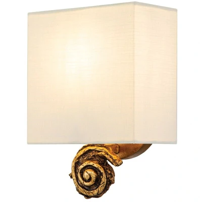 Image of Swirl Wall Lamp with Shade, Gold Leaf