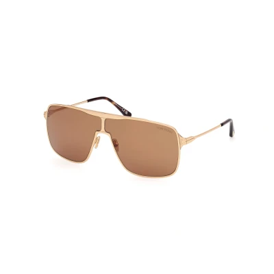 Image of TOM FORD Man FT1173 ZAPPA 30E Sunglasses Metal Gold Brown Squared Normal