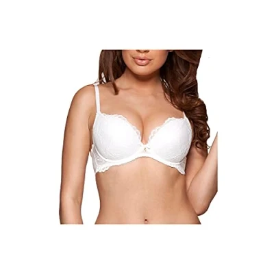 Image of Gossard Women&#039;s Superboost White Lace Plunge Bra, White, 32 32DD UK