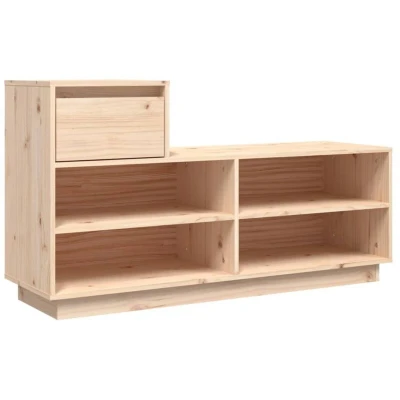 Image of vidaXL Shoe Cabinet 110x34x61 cm Solid Wood Pine