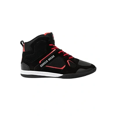 Image of Gorilla Wear Unisex Bodybuilding Fitness Shoe Troy High Tops Sneaker, red, 12 UK