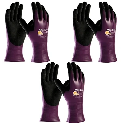 Image of 3 Pack MaxiDry ATG Ultra Lightweight Nitrile Grip Oil Resistant Glove 56 426, Sizes S XL (XL)
