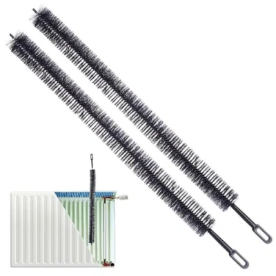 Image of GEEZY Set of 2 Radiator Cleaner Brush 71cm Long Flexible Duster with Plastic Handle Home Office Cleaning Supplies Bristle