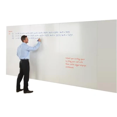 Image of Wonderwall Frameless Double Sided Dry Wipe Whiteboard 6 Sizes Including (120X90CM) for Schools, Offices &amp; Home