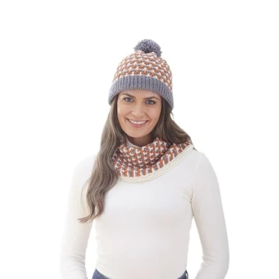 Image of King Cole Ladies Double Knit Easy Knitting Pattern Womens Scarf Cowl &amp; Hat (6267)