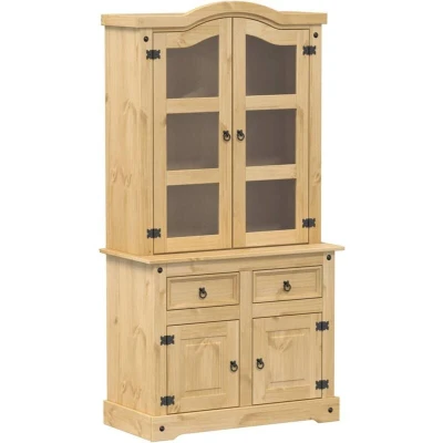Image of vidaXL Glass Display Cabinet Corona 100x48.5x179 cm Solid Wood Pine