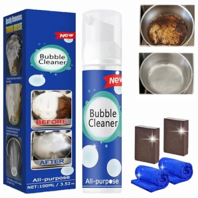 Image of All Purpose Rinse Free Cleaning Spray, Bubble Cleaner Purpose, The Cleaner, Kitchen Clean Foam Stubborn Grease &amp; Grime Remover Spray (100ml*1)