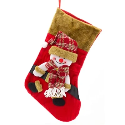 Image of Carousel Home 3D Plush Christmas Stocking Xmas Stockings Festive Adult Kids Fireplace Decorations Snowman