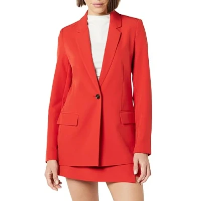 Image of The Drop Blake Long Blazer, Lava Red, S