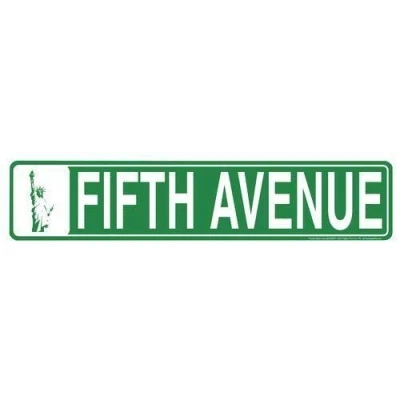 Image of FIFTH AVENUE Street Sign 5TH EMBOSSED Metal NEW YORK ROAD BROADWAY NY 4x16 inches