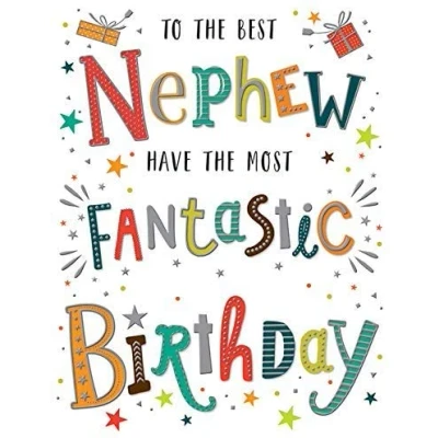 Image of Regal Publishing 3 x Modern Birthday Card Nephew 8 6 inches
