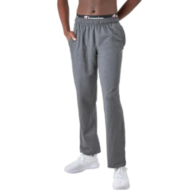 Image of Champion Men&#039;s Powerblend Open Bottom Fleece Pants, Granite Heather 549314, XL UK