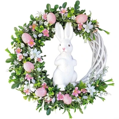 Image of ReachMall Easter Wreath Decoration, Egg Artificial Flower Front Door Decoration(A), 43E007Z73F17810N07DA439VD