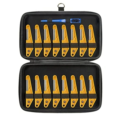 Image of MusicNomad Diamond Coated Nut File Complete Shop Set 16 pc. w/Storage Case + Cleaning Brush