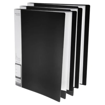 Image of M&amp;G 40 Pocket Binder with PP Plastic Sleeves A4(Black), 3 Pack Art Portfolio Folder Clear Sheet Protectors, Display 80 Pages for Organizing Documents, 310x235x25mm