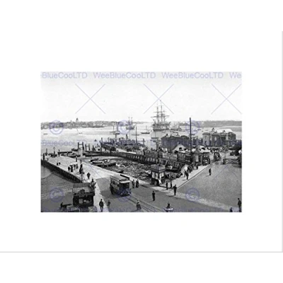 Image of Wee Blue Coo Portsmouth Vintage History Old BW Art Picture Wall Print
