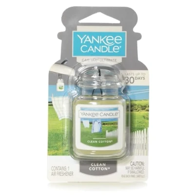 Image of Yankee Candle Car Jar Ultimate Scented Air Freshener Clean Cotton Lasts up to 4 Weeks
