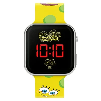 Image of Spongebob Squarepants Boy&#039;s Digital Quartz Watch with Silicone Strap SGB4134