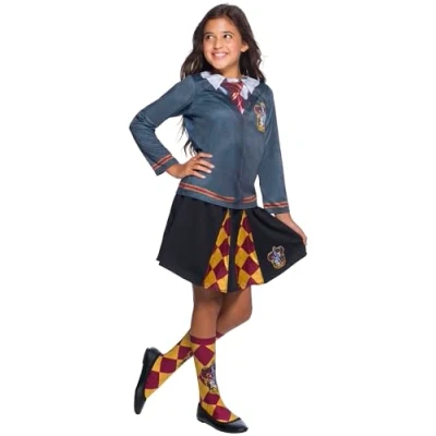 Image of Rubie&#039;s 710321BNDS000 Skirt &amp; Gryffindor Top Costume Bundle Child, Black and Grey, One Size Small