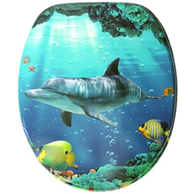 Image of Toilet Seat Stable Hinges Easy to Mount Dolphin