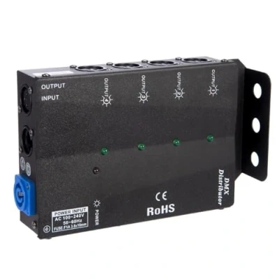Image of MFL. 4 Way Isolated DMX Splitter Amplifier Distributor with 3 Pin Outputs