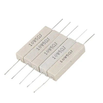 Image of 5pcs Wirewound Ceramic Cement Resistor 5 Ohm 10W Watt 5%
