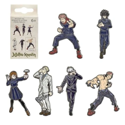 Image of Loungefly Jujutsu Kaisen Character Action Enamel Pin 1 Of 6 to Collect Styles Vary Blind Box Pins Cute Collectable Novelty Brooch for Backpacks &amp; Bags