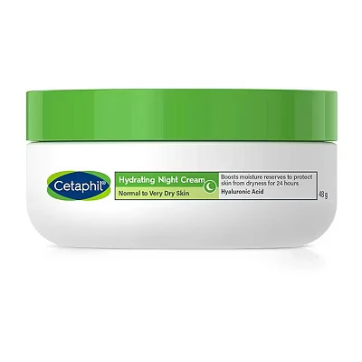 Image of Cetaphil Hyaluronic Acid Night Cream, 50ml, Moisturiser For Sensitive Skin, Hydrates Overnight, Non Greasy
