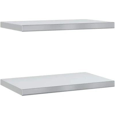 Image of vidaXL Wall Shelves 2 pcs 50x30x3 cm Silver Stainless Steel