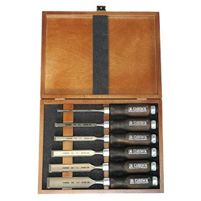 Image of Narex Bevel Edge Chisel Set in Wooden Box, of 6 pcs
