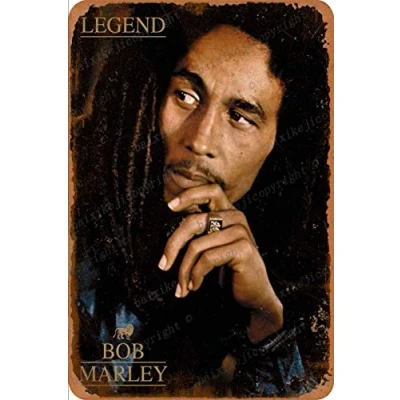 Image of Cimily Bob Marley Legend Vintage Tin Sign Iron Painting Retro Metal Plaque Art Wall Decor 8x12 Inch