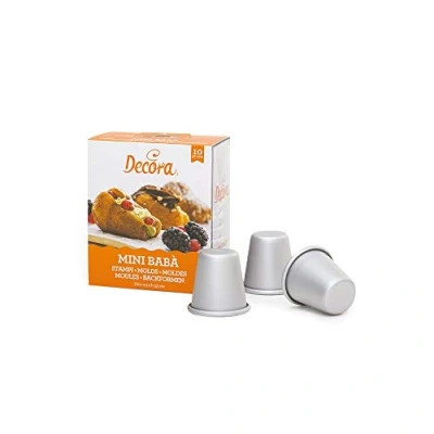 Image of DECORA 10 Anodized Aluminum Baba&#039; Mould Ø 3 x 2 H 3,5 CM, Alluminio Anodizzato, Silver, 3.5 cm