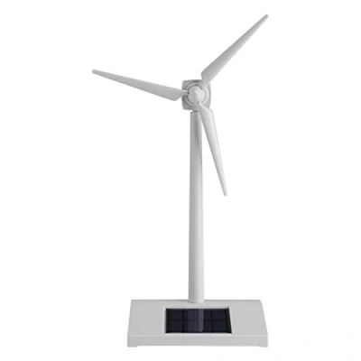 Image of Solar Powered Wind Mill Model, Desktop Turbine Toy, Science Teaching Tool for Children, Home Decor Ornament Windmill
