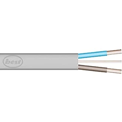Image of Merriway BH05690 Twin and Earth Flat Cable, 6242Y 6.0mm Grey, 10 Metres (33 feet)