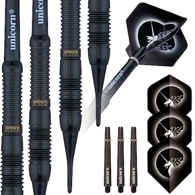 Image of Unicorn Soft Tip Darts Set Core Black Brass Barrels Style 2 16 g